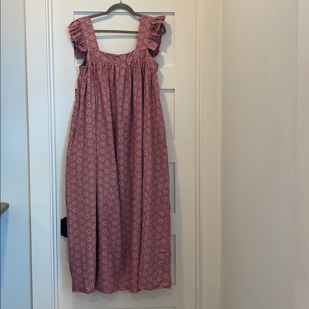 Ruffle sleeve maxi dress